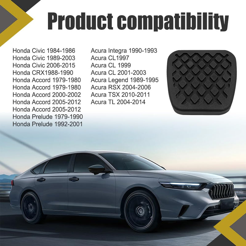 2PCS Rubber Brake Clutch Pedal Pad Cover, Car Pedal Covers, Non-Slip Break Pedal Covers Replacement 46545-SA5-000 46545SA5000, Car Rubber Clutch Cover Pads Compatible with Accord Civic CRX CRV