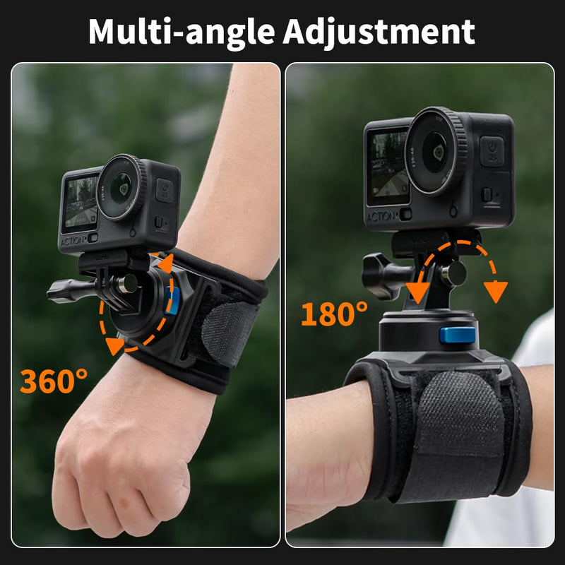 Magnetic Action Camera Wrist Mount, Quick Release Wrist Strap Holder for GoPro Hero 13/12/11/10, DJI Osmo Action 6/5Pro/4/3, Insta360 ONE R, AKASO, and More-t33