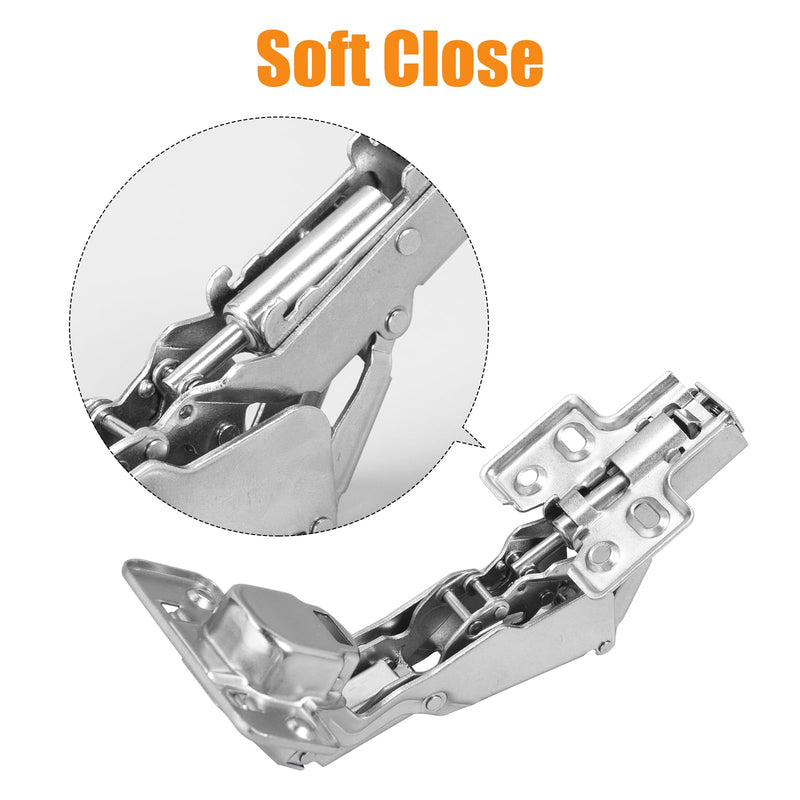 HBL' 165° & 135° Soft Close Cabinet Hinges for Lazy Susan Bifold Doors, Concealed European Hinges, Full Overlay, Adjustable Hinge, 2 x 165° + 2 x 135° Hinges for Pie Cut Corner Cabinets 1 Set