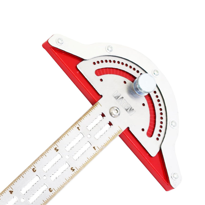 Woodworkers Edge Ruler, Thickness 1.5mm Protractor Angle Finder Woodworking Design Ruler with Protractor T Square T Ruler 0-70 Degrees Adjustable Protractor 15 inch 15inch