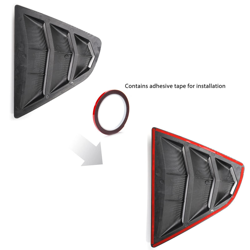 CKE Compatible with Toyota Camry 2024 2023 2022 2021 2020 2019 2018 Accessories Sporty Car Rear Side Window Louvers Air Vent Scoop Shades Cover Trim Blinds -Glossy Black (Not Fit 2025) Glossy Black