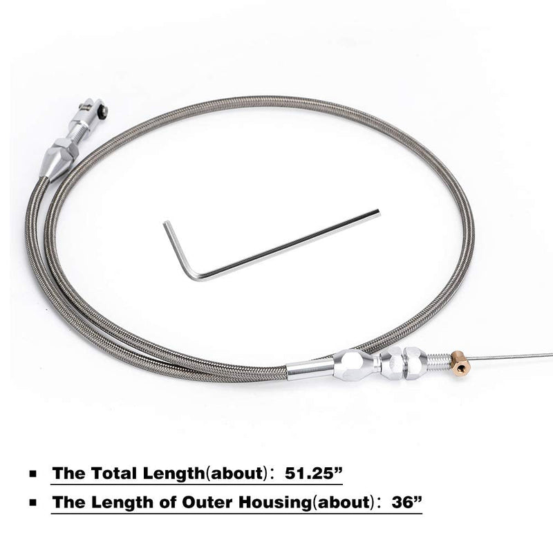 36" Braided Throttle Cable Kit Compatible with 97-07 Chevrolet/Chevy LS1 Engine 4.8L 5.3L 5.7L 6.0L