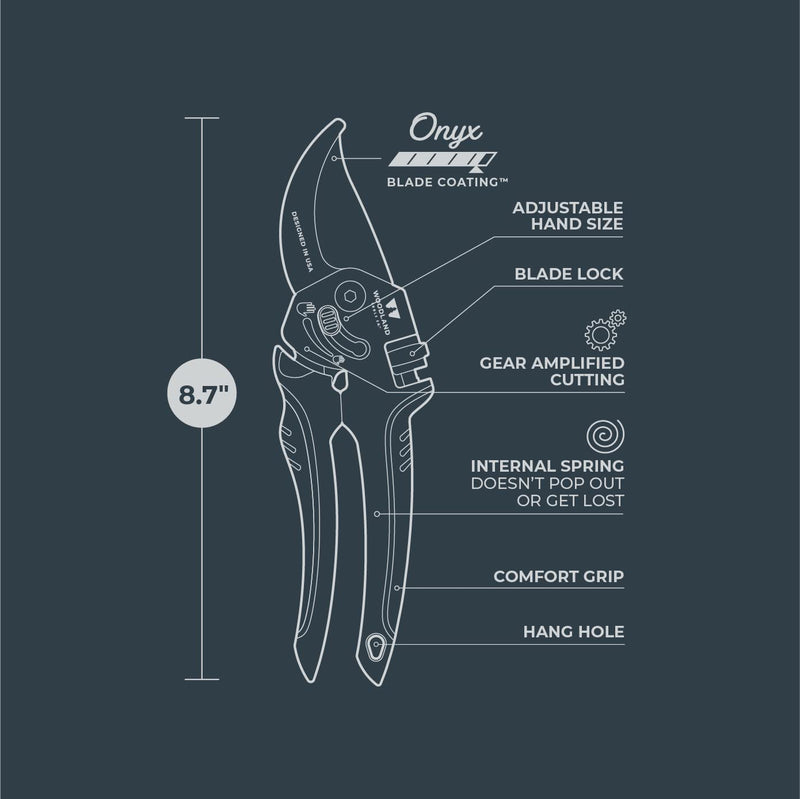 Woodland Tools Co. Super Duty Bypass Pruning Shears – 3/4" Cut Capacity, Gear-Driven Cutting System, High Carbon Steel Blade, Internal Spring, Adjustable Grip, Garden Pruner for Thick Stems and Shrubs Super Duty Pruner