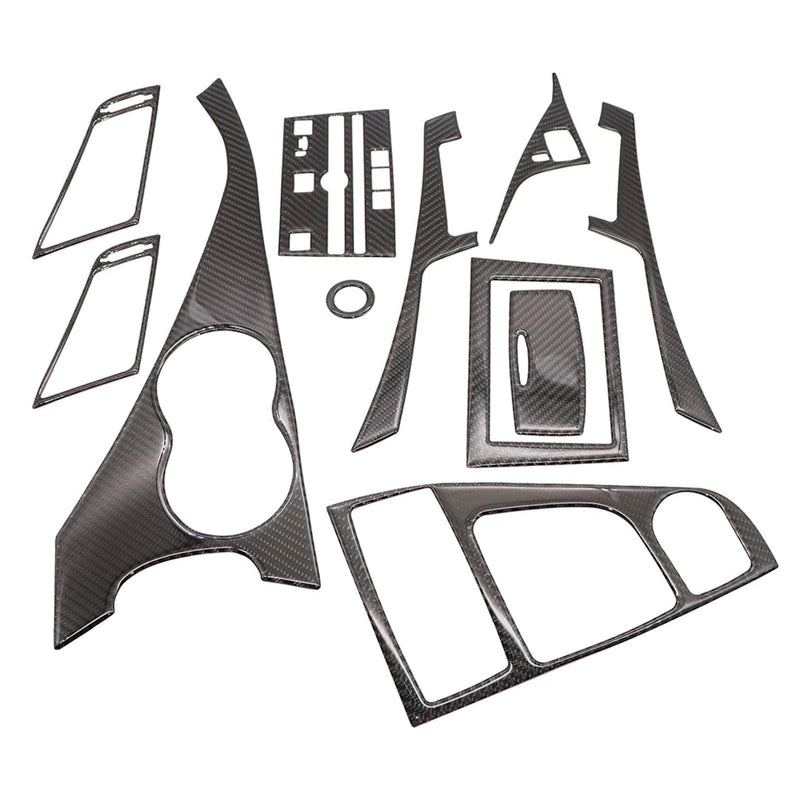 NLQR 11pcs Carbon Fiber Full Interior Set Kit Cover Trim Compatible with Infiniti Q50 Q60 2014 2015 2016 2017 2018 2019 2020