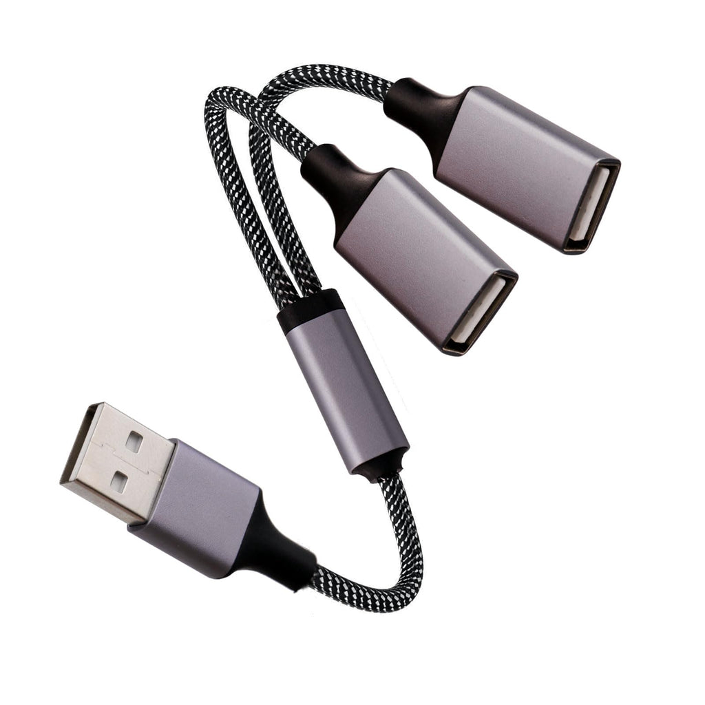 USB A Splitter(10 inch Long),USB A Splitter 1 in 2 Out,USB A Male to 2 Female USB Y Splitter,USB Splitter for Charging Slow and Data Transfer for Webcam/Printer/USB Devices/Laptop Etc.