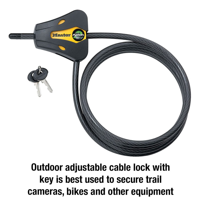 Master Lock 8419DPF Python Cable Lock with Key, 1 Pack 6' x 5/16" diameter