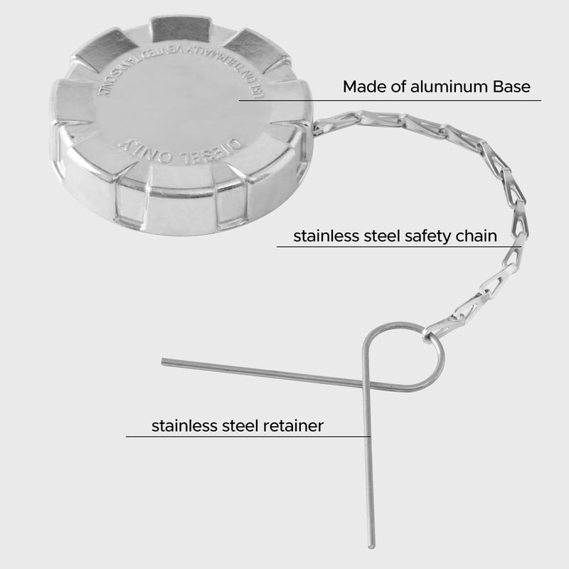 Fuel Tank cap Gas Cap - Non-Locking, Solid, 3 In 1/2 in for Kenworth Trucks