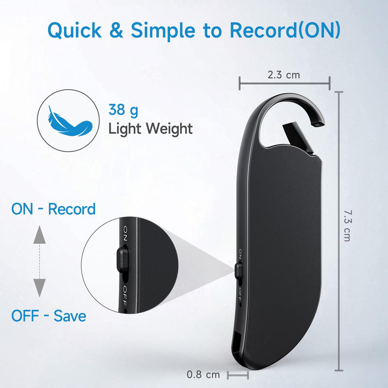 Digital Voice Recorder, XIXITPY 32GB (2450Hours) HD Clear Recording Device | AI-Intelligent Noise Reduction, Portable, 30Hrs Battery, Voice Activated, One-Touch, USB C, Meeting Lecture Class Interview