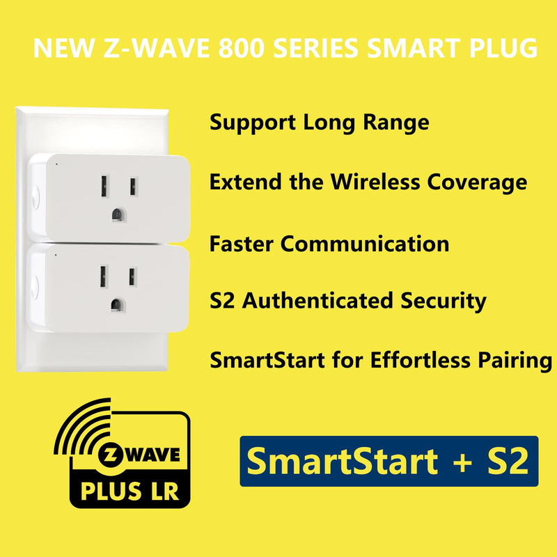 Minoston Zwave Plug, 800 Series with Energy Monitoring, Power Meter Z-Wave Outlet Switch, Z-Wave hub Required, Work with SmartThings, Wink, Vera, Z-Box Hub, Home Assistant (MP31ZP) LR 800S Energy Monitor Plug
