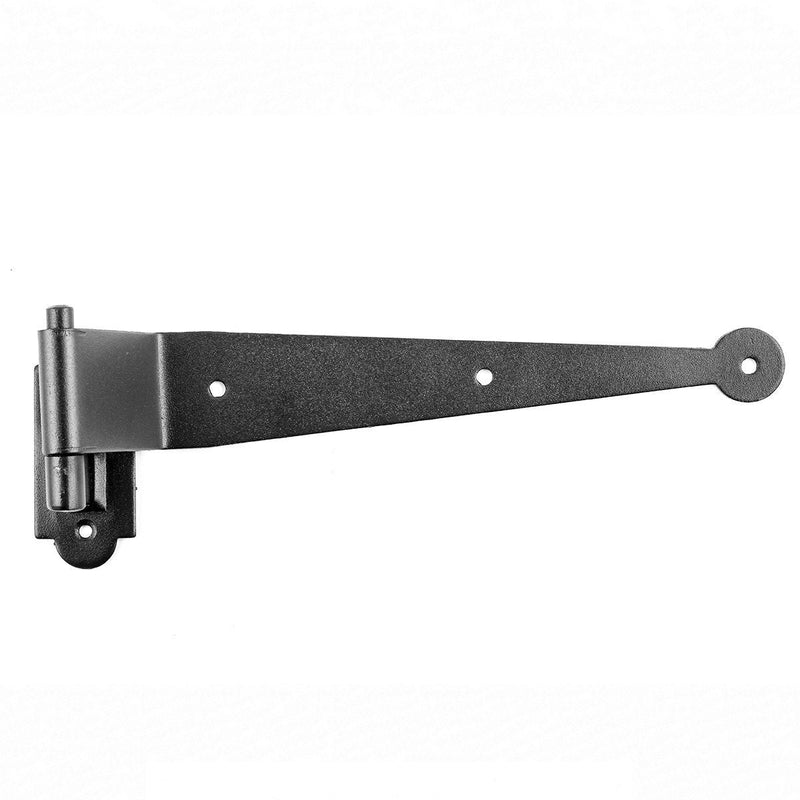 Renovators Supply Manufacturing Black Cast Iron Pintle Strap Hinges 11-3/4 Inch Offset Lift Off Shutter Gate Door Hardware RSF Rustic Colonial Reversible Hinges with Screws Pack of 1