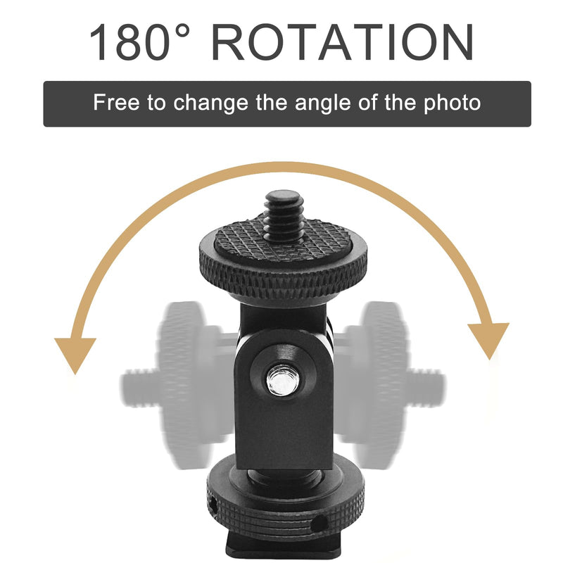 Aluminum Alloy Cold Shoe Tripod Mount Adapter for Action Cameras, DSLR Camera Flash Hot Shoe Mount Adapter Compatible with Gopro Hero 13/12/11/10/9/8/7/6/5/4/3+, DJI OSMO Action 5 4