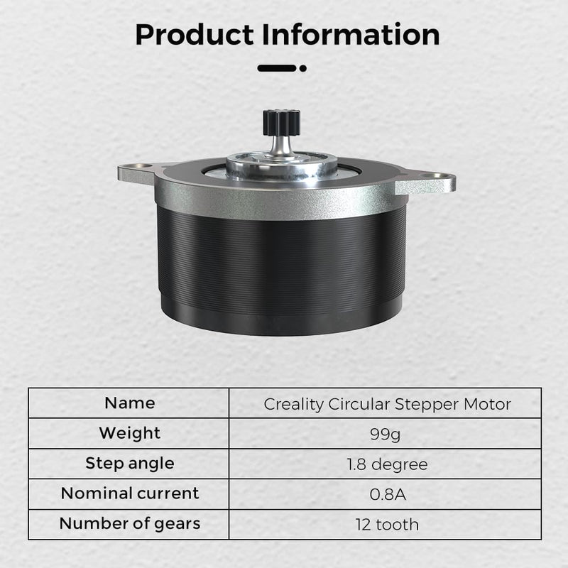 Creality K1/K1 Max/K1C Extruder Motor, Original K1 Max Circular Stepper Motor 3D Printer Extruder Stepper Motor 0.8A 12 Tooth Gear, 3D Printer Stepping Motor for K1 SE/Ender 3 V3/Ender 3 V3 Plus