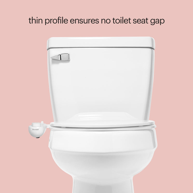 Brondell Fresh Spa Adjustable, Bidet Attachment FSA-15 for Toilet Seats with Adjustable Single Nozzle, Side Arm Control, Thin Profile, White (Ambient Temperature)