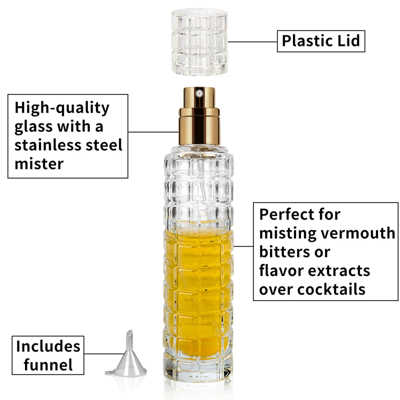 Cocktail Atomizer Sprayer - 1oz / 30ml, Cocktail mister Vermouth Spritzer Bitters Spray Bottle for Cocktails Portable Perfume Refillable Sprayer 1