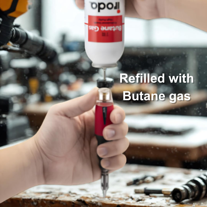 IRODA Wireless Butane Soldering Iron Kit | 4-in-1 Cordless 30-70W Pro Grade | 18s Heat-Up Multi-Function Heat Tool with Case & Tips | Pro-50K