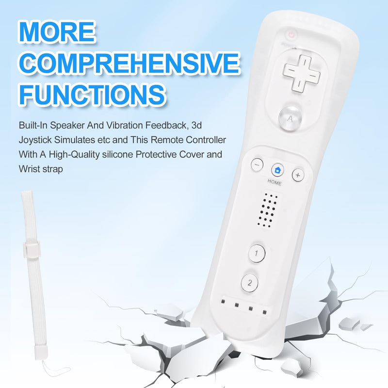 JKSvrenthy Wii Nunchuck Wii Controller, Wii Remote And Nunchuck Controllers With Silicon Case And Strap For Wii And Wii U Combination Lock (D) (WHITE)