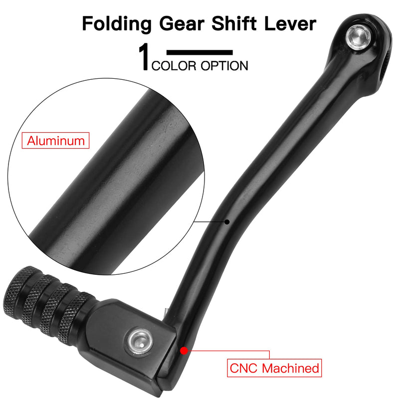 GREHUA Folding Gear Shift Lever Compatible with 50cc 70cc 90cc 110cc 125cc Pit Dirt Bike SSR110 SSR125 TaoTao110 DB10 DB14 ATA SDG107 TTR50 Baja DR49 Kayo Roketa Pitster pro Sunl Lifan Parts Black