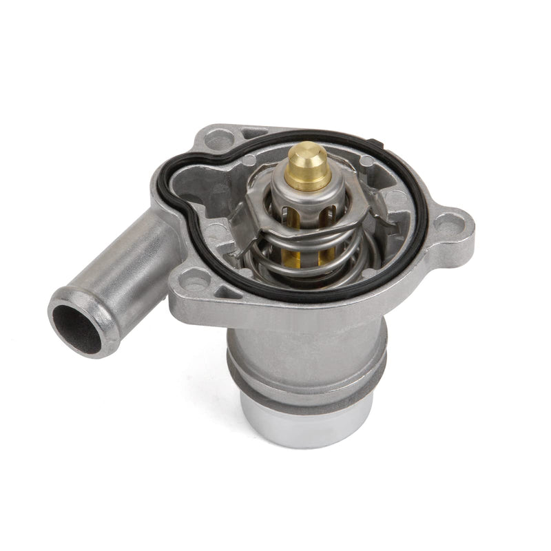 Upgraded Aluminum Engine Coolant Thermostat Housing Assembly Compatible With Buick Encore 2013-2020 Chevy Cruze Sonic Trax 2011-2016 1.4L Replace 55579010 White-ALU