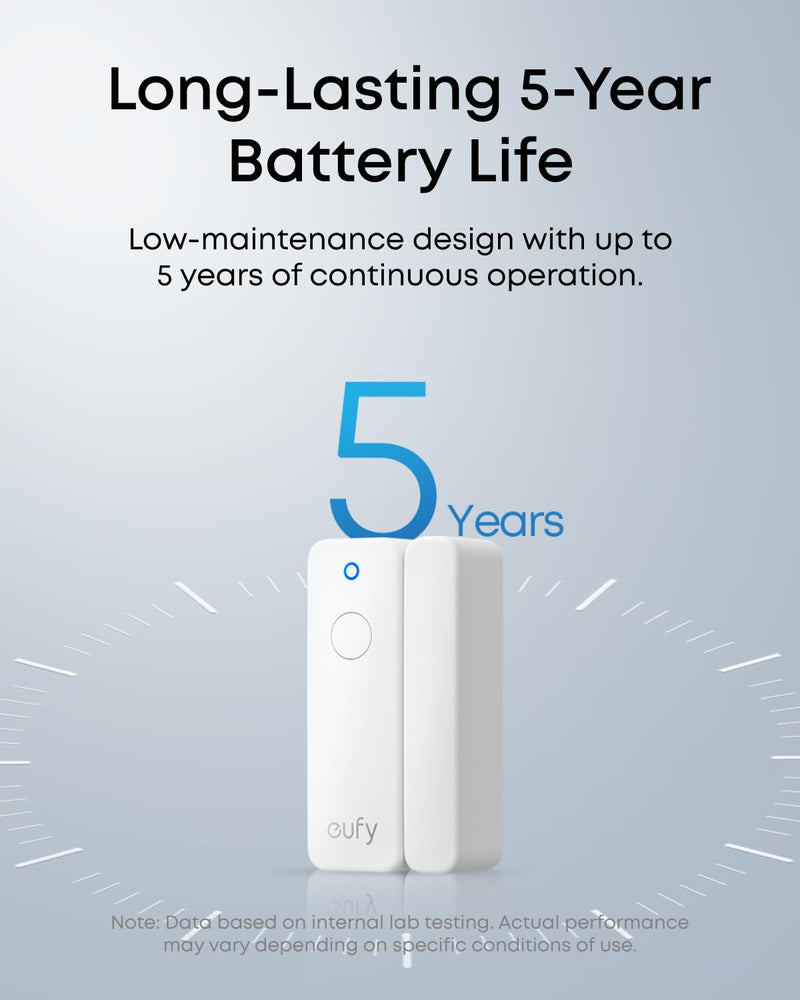 eufy Entry Sensor E20, Dual-Side Detection, Convenient Bypass Button, Extended Battery Life, Long Communication Range, Requires HomeBase 2, 3, Mini, or Pro