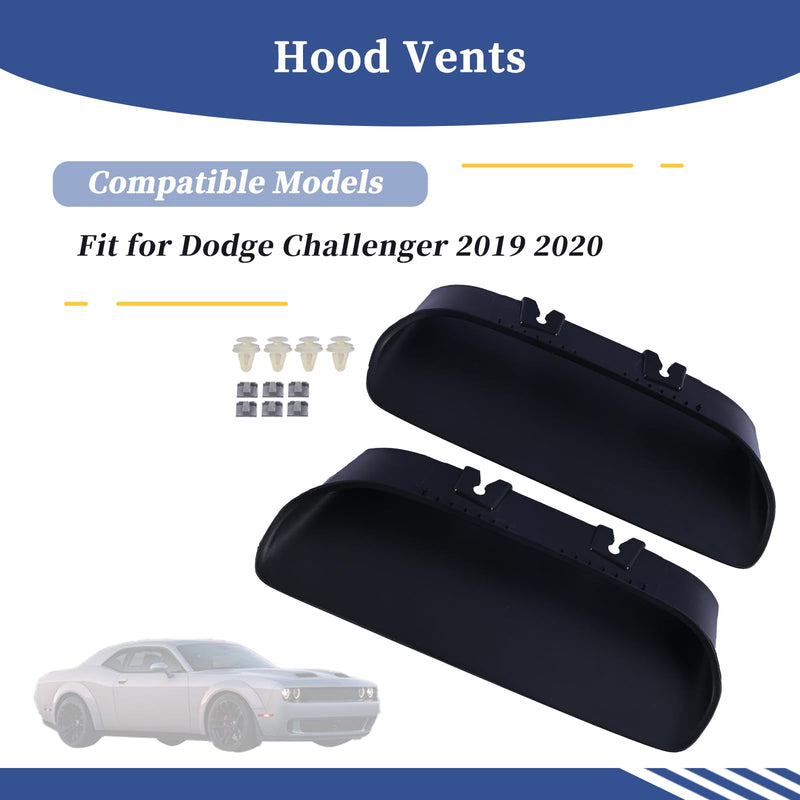 A Pair Air Vent Cover Hood Bezels and Accessories 68378081AB 68378080AB Compatible with Dodge Challenger 2019 2020 Replace 68378080AD 68378080AC Front Left & Right Side Black