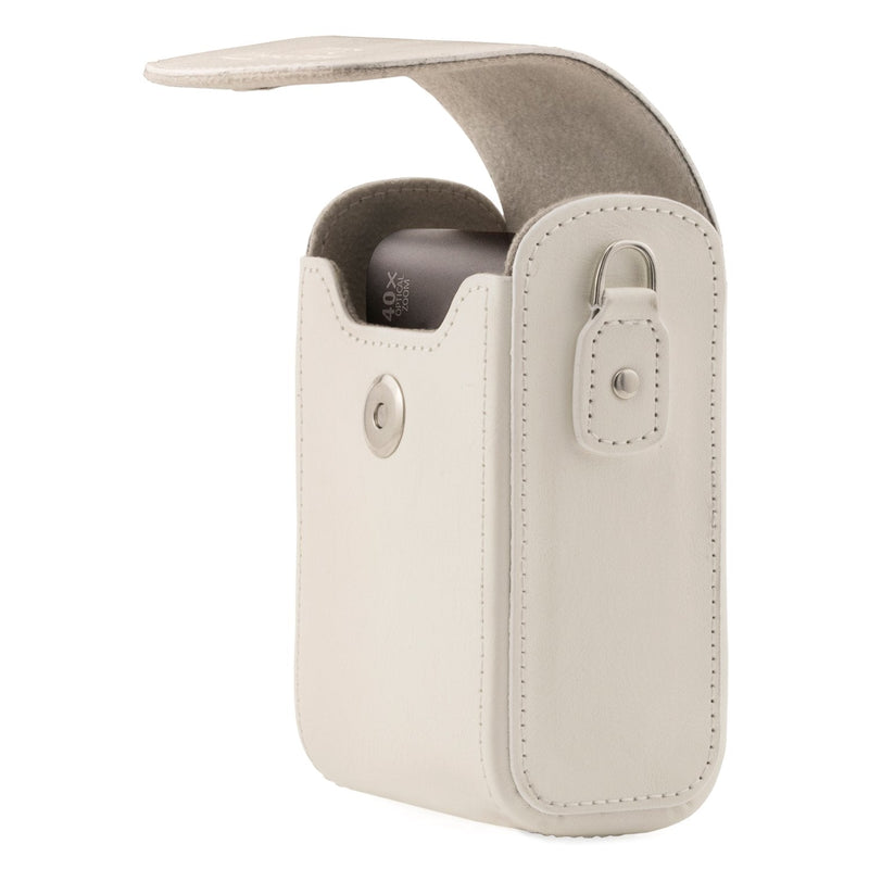 MegaGear MG1559 Leather Camera Case with Strap Compatible with Sony Cyber-Shot DSC-RX100 VI, DSC-RX100 V, DSC-RX100 IV - White