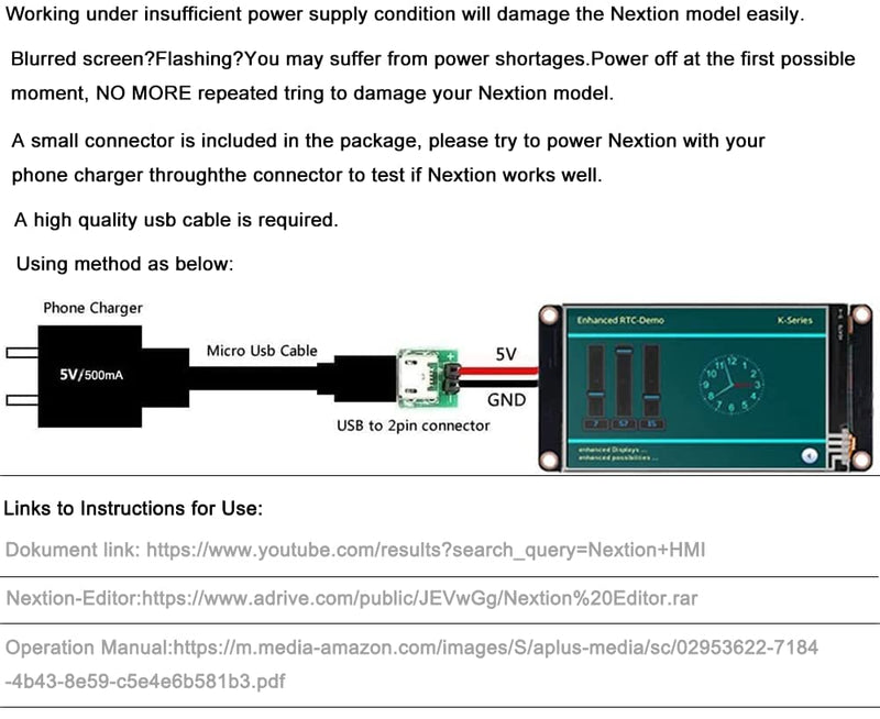 English Nextion Enhanced 2.4'' HMI USART UART Serial TFT Touch Display Module Screen Panel (NX3224K024) Enhanced 2.4"