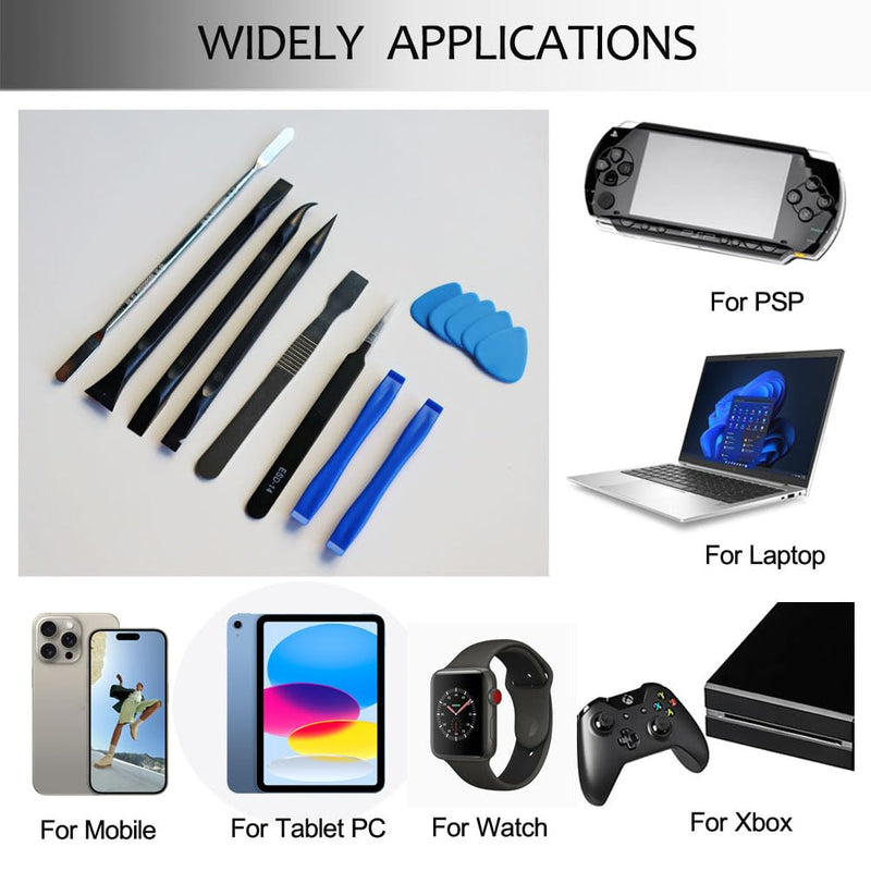 Ewparts Spudger Tool Kit Pry Tools for Electronics Components Repair with Metal Spudger Plastic Spudger Tweezers Opening Tool for Laptop,Mobile,iPhone,PSP,Tablet,MacBook,ipad Repair Pry Tool Kit
