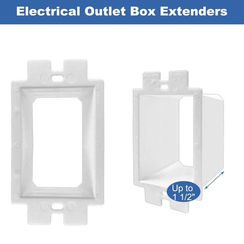 Alrens 30PCS BE1-2 Electrical Outlet Box Extenders with 60 Screws, 1-Gang Box Extender, Single Gang Box Extender 1 Gang Power Switch Receptacles Accessories