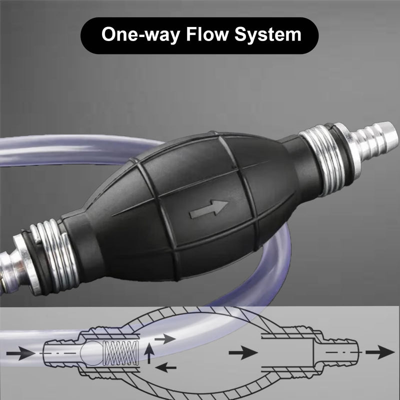 6mm 1/4" Hand Fuel Pump, Black Primer Bulb Rubber Fuel Pump, Transfer Vacuum Gasoline Petrol Diesel Fuel Line Hand Primer Bulb for Marine Boat& Car & Motorcycle 6mm 1/4inch
