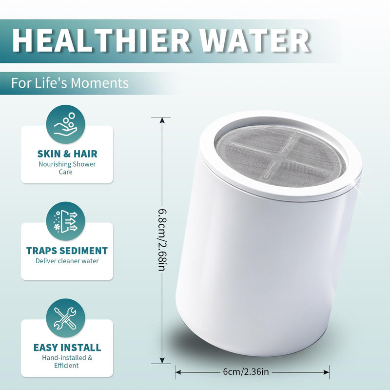 Replacement Filter Cartridge Compatible with MyHalos Fixed Shower Filter & SparkPod Shower Filter Cartridge, 3-Month Lifespan,Hard Water & Chlorine Filter, High Pressure（3 Packs）