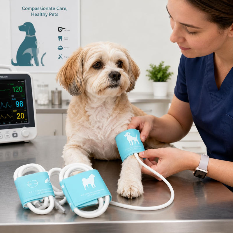 FDK Animal Blood Pressure Monitor Cuff, A Set of 3 Sizes for Veterinary Blood Pressure Cuff, 3 Pack (Small, Medium, Large)