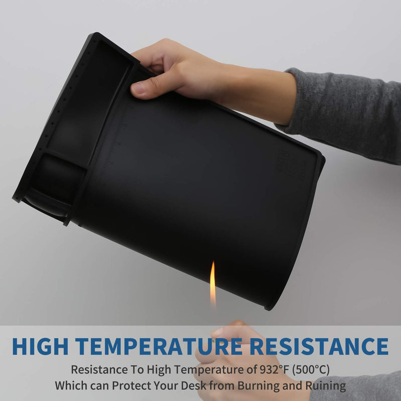 HengTianMei-202 Black Magnetic Repair Work Mat Heat Resistant 932°F, Silicone Soldering Mat Expand Work Area for Soldering, Electronics, BGA, Soldering Station, Computer Repair Etc 17" * 12" HTM-202