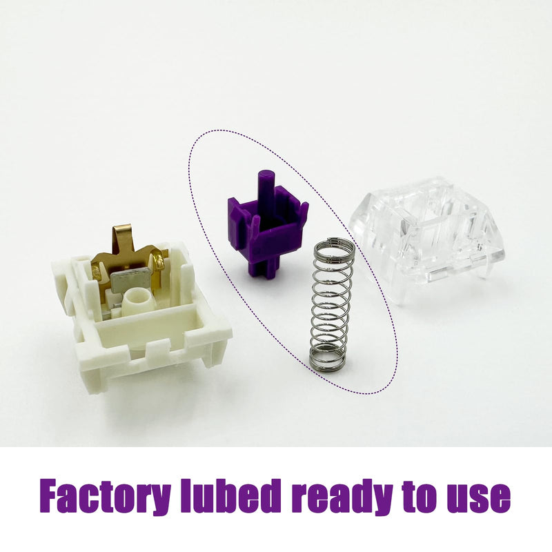 Kailh Pro Purple Switches for Mechanical Keyboard,3-pin/Light Tactile/Pre Lubed/RGB/LED Switches（Pro Purple,108Pcs） 108pcs