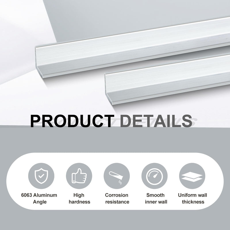 Blulu 2 Pcs Aluminum Angle - 6063 Aluminum Angle Stock, Structural & Architectural Use for Frames, Corner Guards, Railings, DIY Projects(36" Long X 1" Wide X 1/16" Thick) 36" Long X 1" Wide X 1/16" Thick