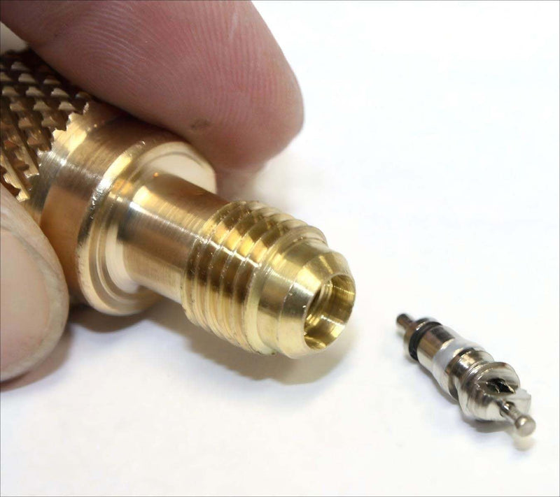 R134a Brass Adapter, 1/4 Inch Male to 1/2 Inch Female Fitting，R134A Refrigerant Tank Adapter