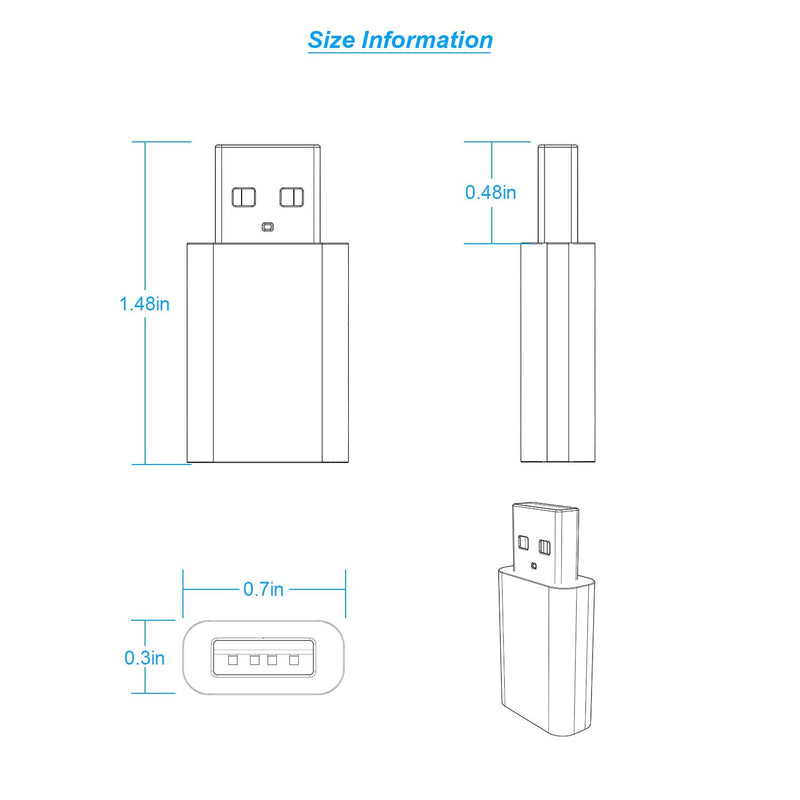 USB to USB C Adapter,USB-C Female to USB Male Adapter Compatible with Apple MagSafe Watch 7/8/9/SE/Ultra,Car, iPhone 15 14 13 12 Mini Pro Max,iPad,Galaxy Note,Pixel 7 6 5,CarPlay,Wall Plug 2 Pack 1 White & 1 Black