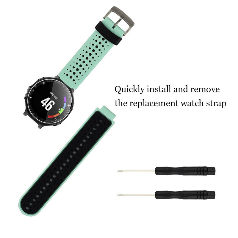 Replacement Smart Wrist Watch Accessory Band Strap for Garmin Forerunner 220/230/235/620/630/735XT/235Lite garmin forerunner band Teal/Black