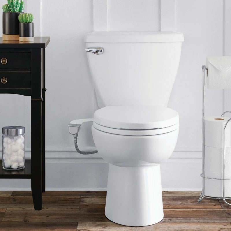 Brondell Bidet Attachment for Toilet SS-250 SimpleSpa Fresh Water Spray with Adjustable Water Pressure Side Arm Control, Slim Bidet Sprayer, Silver Knob (Dual Nozzle) Fixed Dual Nozzle