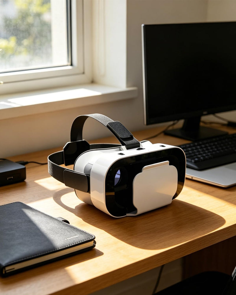 VR Headset 3D Virtual Reality Glasses Helmet for Mobile Gaming Movies White