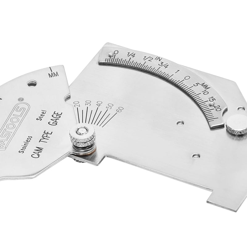 VASTOOLS Cam Weld Gauge,Stainless Steel,Metric & Inch,Linear Measurements up to 2"(50mm),Permanently Etched Markings and Thickness for Professional Welders MG-8