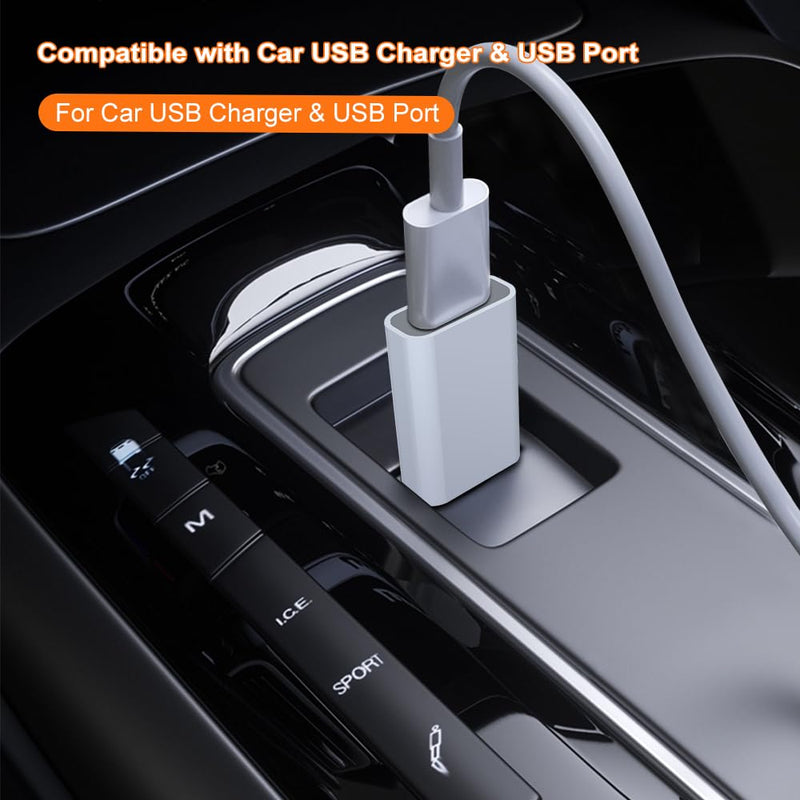 USB to USB C Adapter,USB-C Female to USB Male Adapter Compatible with Apple MagSafe Watch 7/8/9/SE/Ultra,Car,iPhone 15 14 13 12 Mini Pro Max,iPad,Galaxy,Pixel 7 6 5,CarPlay,Wall Plug 2 Pack White