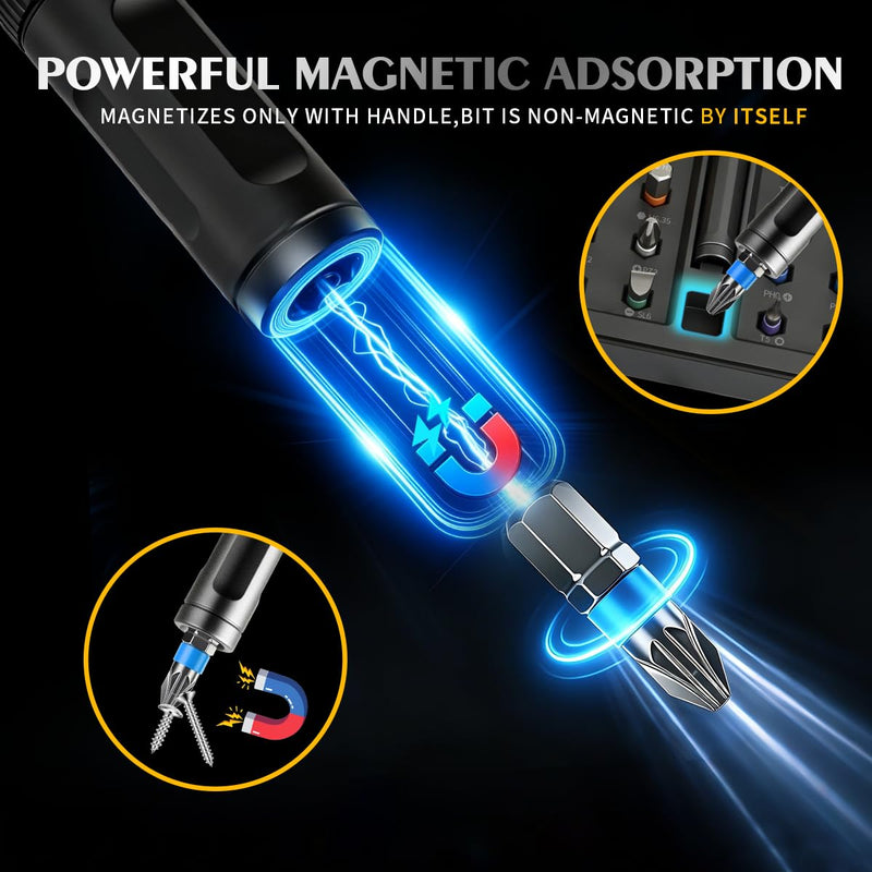 66 in 1 Magnetic Screwdriver Set, Multi-Bit Ratchet Screwdriver Kit with S2 Steel Precision Bits, T-Handle Repair Tool Set for Computer,Bicycle, Electronics, Furniture, DIY, Ideal Gift for Me Husband 66 In 1