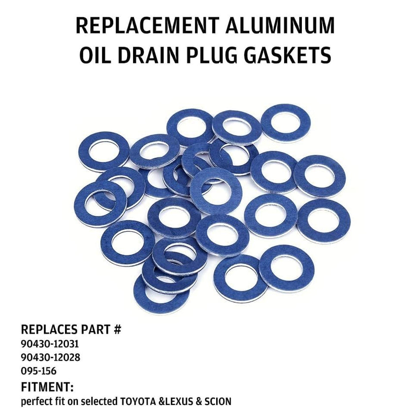90430-12031 (24Pcs) Aluminum Oil Drain Plug Gaskets Fits for Toyota Lexus Scion Crush Washer Seals Replaces# 9043012031