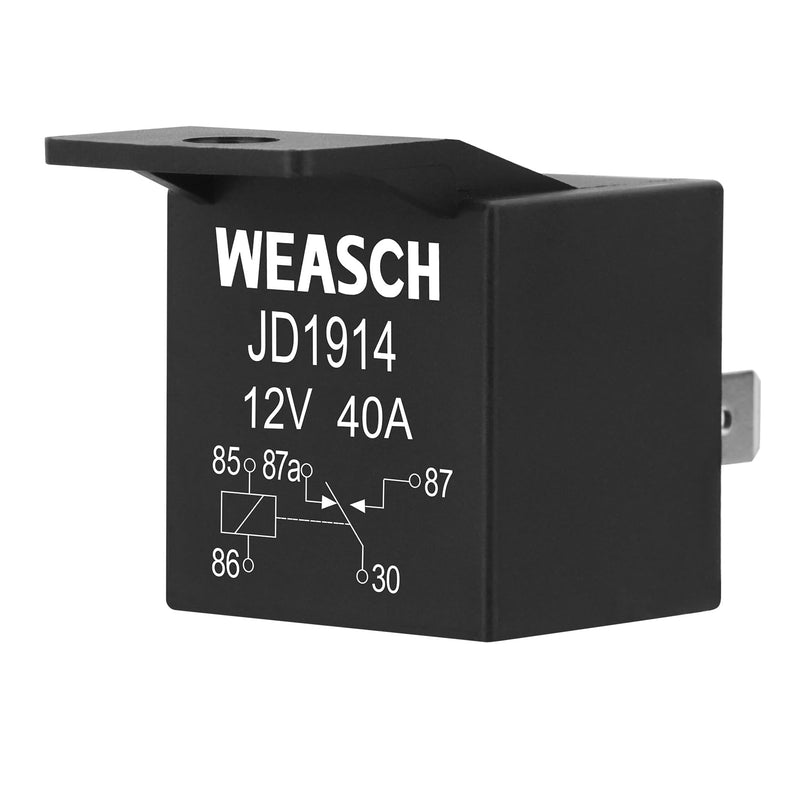 2 Pack JD1914 Car Relay, 12V 40A, 5 Pin SPDT, Automotive Switches and Starters, Waterproof Relay for Boat Tractor Truck Motorcycle (2) 2