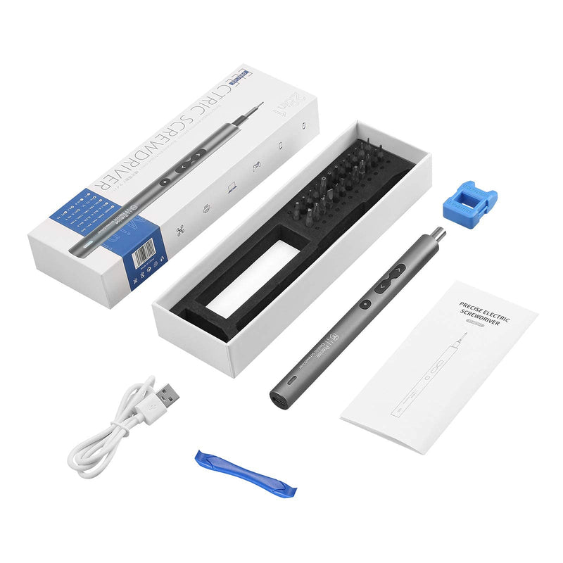 ORIA Electric Screwdriver, 28 in 1 Mini Precision Screwdriver Set, Rechargeable Repair Tools Kit, with Type-C Charging for Smartphones,Toys, PC 28-IN-1 Silver 28 in 1