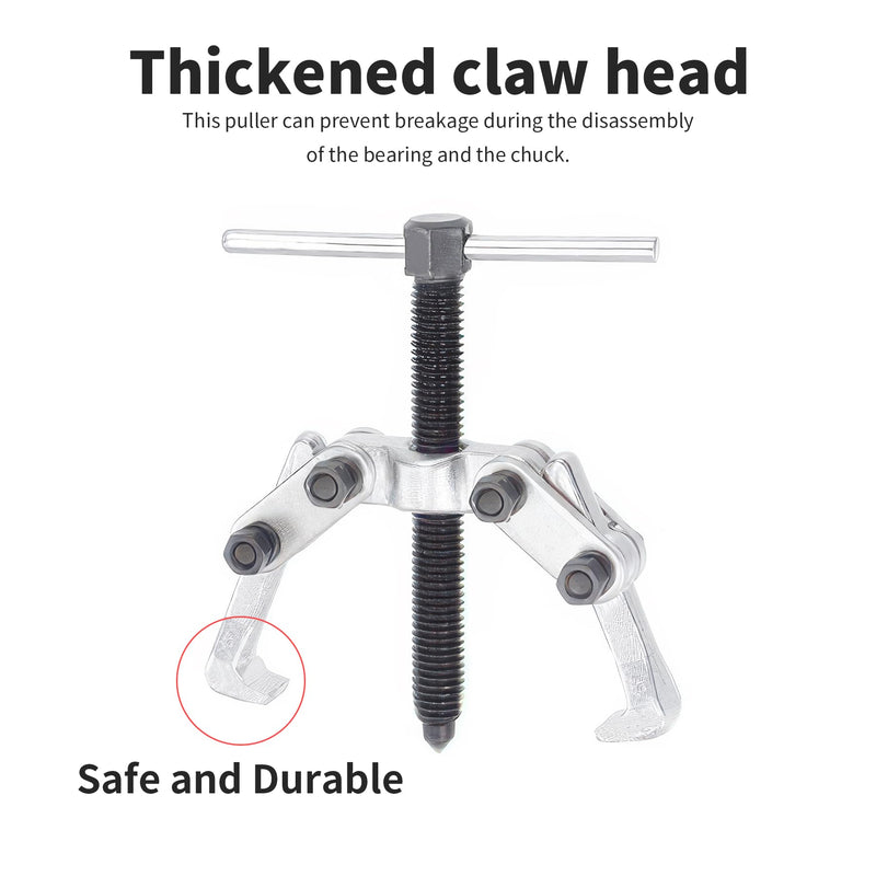 2 Jaw 2.25in/60mm Universal Bearing Gear Pullers Heavy Duty Extractor Tool,High Carbon Steel Puller,Adjuestable Removal Kit Type for Bearings/Flywheels/Pulleys Remove Mini 2Jaw 0.4-2.25 In