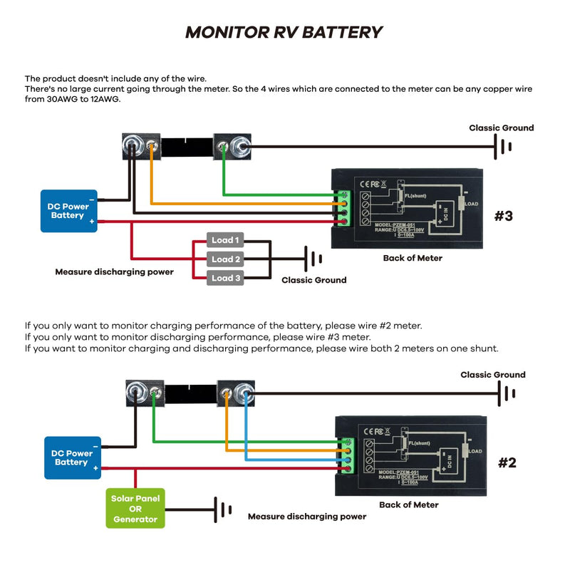  [AUSTRALIA] - DC 6.5-100V 0-100A LCD Display Digital Power Monitoring Meter Voltage Current Power Energy Meter Ammeter Voltmeter Multimeter with 100A Current Shunt