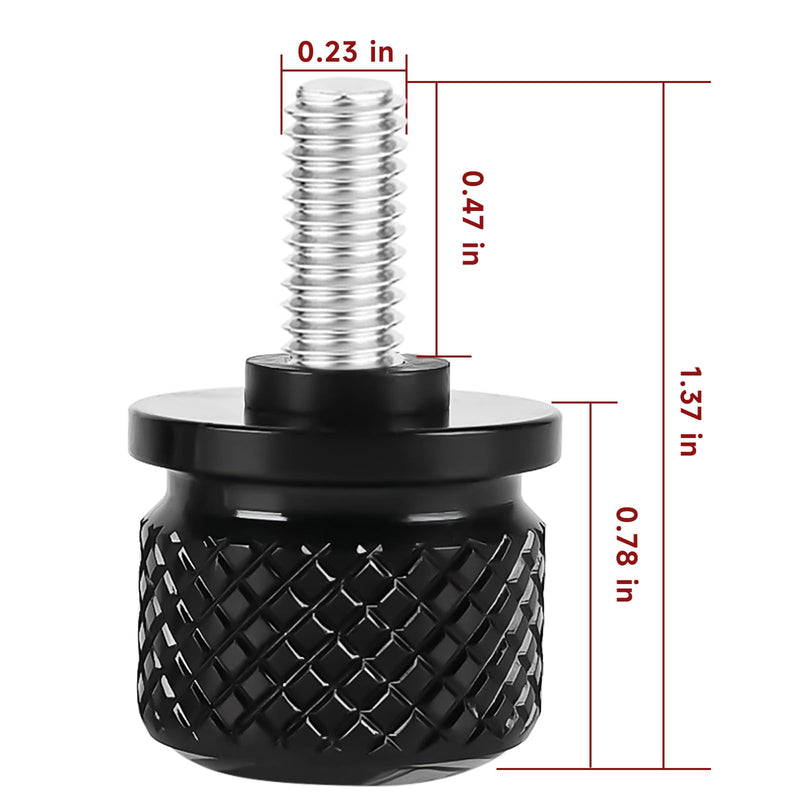 Motorcycle Stainless Knurled Fender Rear Seat Bolt Screw 1/4"-20 Thread for Harley Davidson Touring Sportster Softail Dyna CVO Fatbob Electra Glide Street Glide 1996-2025 Black