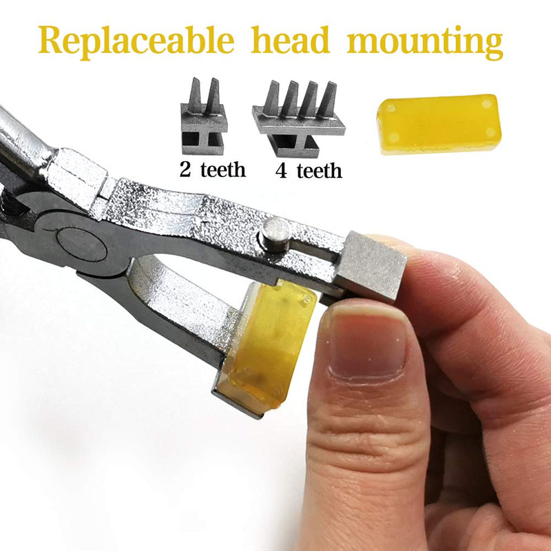 Stitching Hole Punch BUTUZE,4mm Silent Leather Hand Pliers with Leather Needle,Wooden Needle Case,Waxed Thread for Belts, Straps, Saddles, Shoes, Fabric, Leather DIY Black