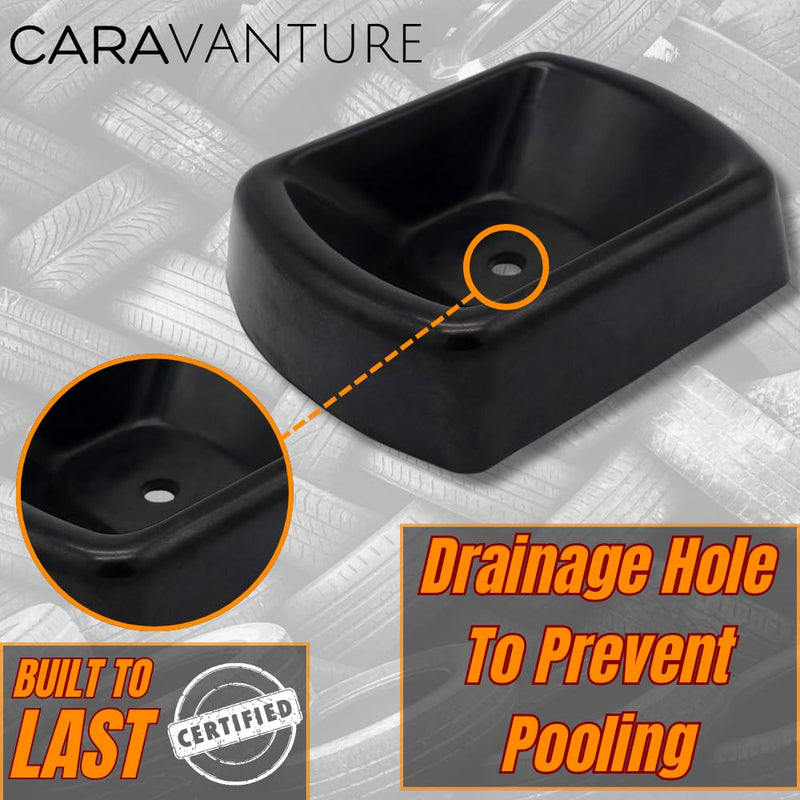 Jack Caster Wheel Dock for Caravans and Trailers - Heavy Duty Rubber Stabilizer Chock for 6 Inch Jockey Wheels Only